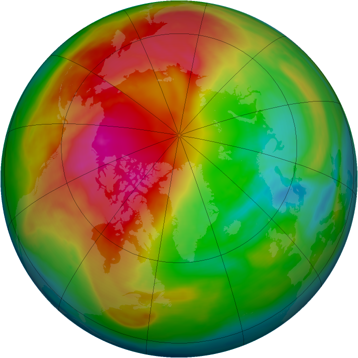 Arctic ozone map for 23 February 2007